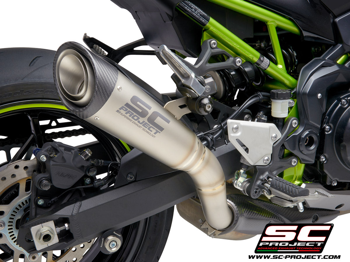 KAWASAKI Z 900 2020 S1 Muffler, Titanium, with Carbon fibre end cap