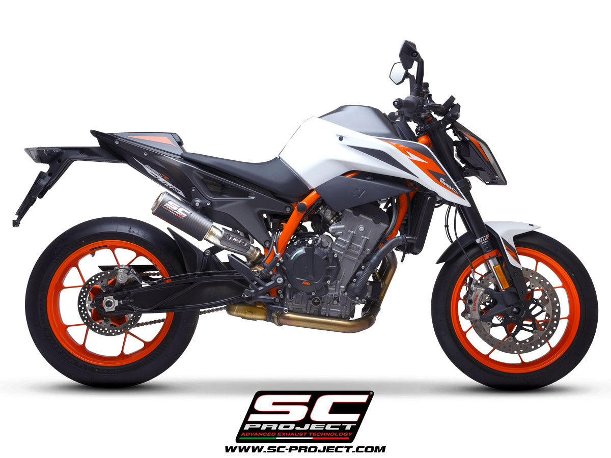 KTM 890 Duke (2020-2023) - Euro 4 CR-T M2 Muffler, carbon fibre, with titanium end cap