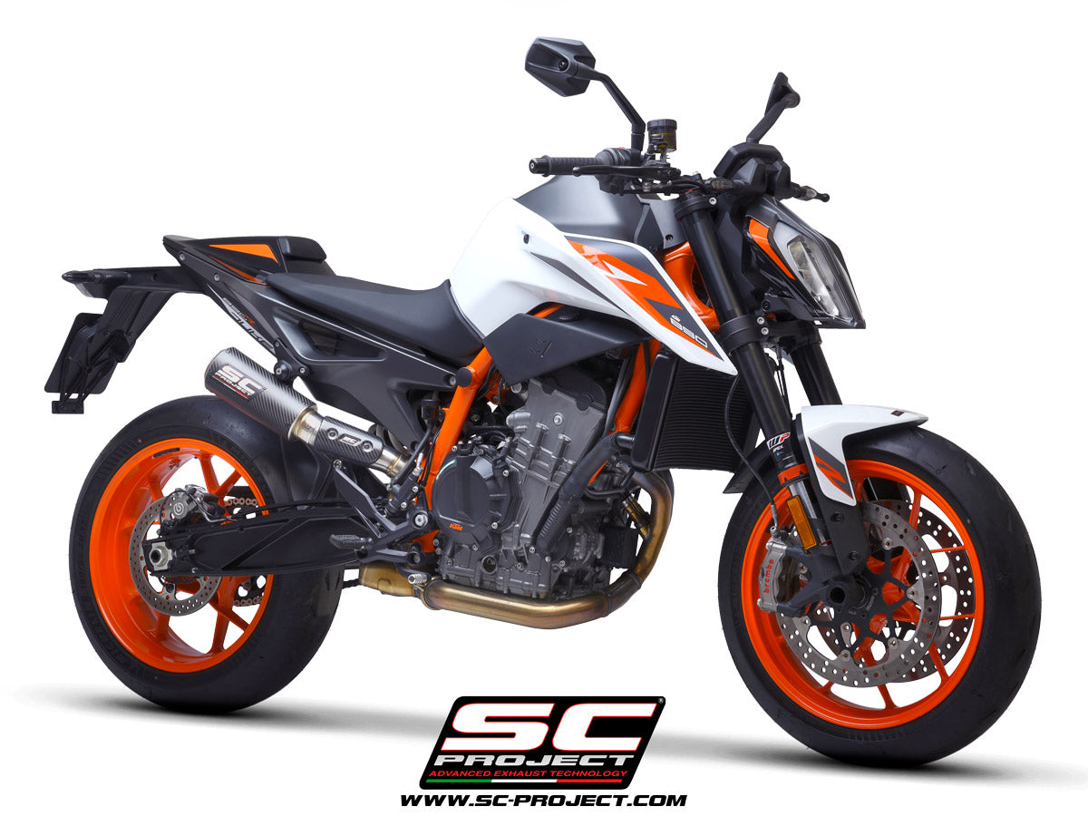 KTM 890 Duke (2020-2023) - Euro 4 CR-T M2 Muffler, carbon fibre, with titanium end cap