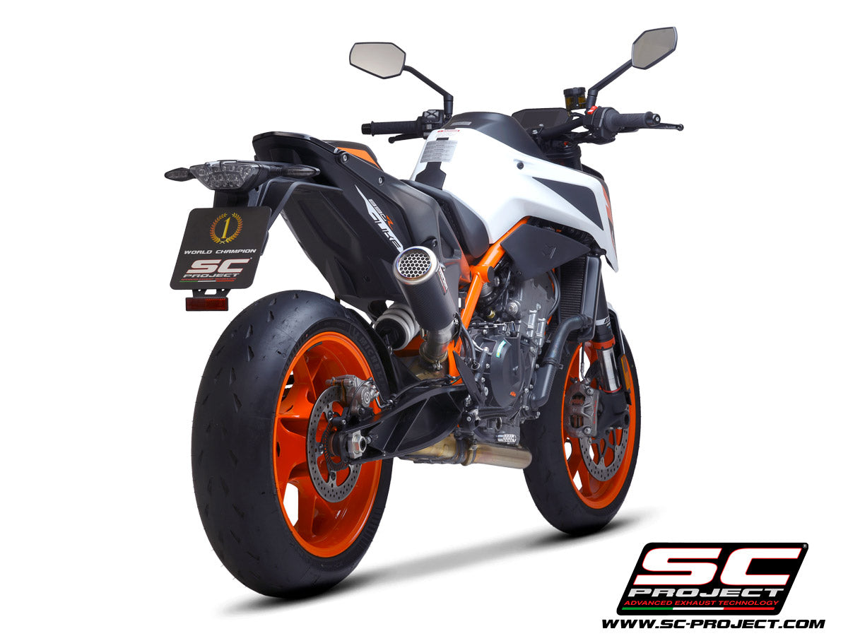 KTM 890 Duke (2020-2023) - Euro 4 CR-T M2 Muffler, carbon fibre, with titanium end cap