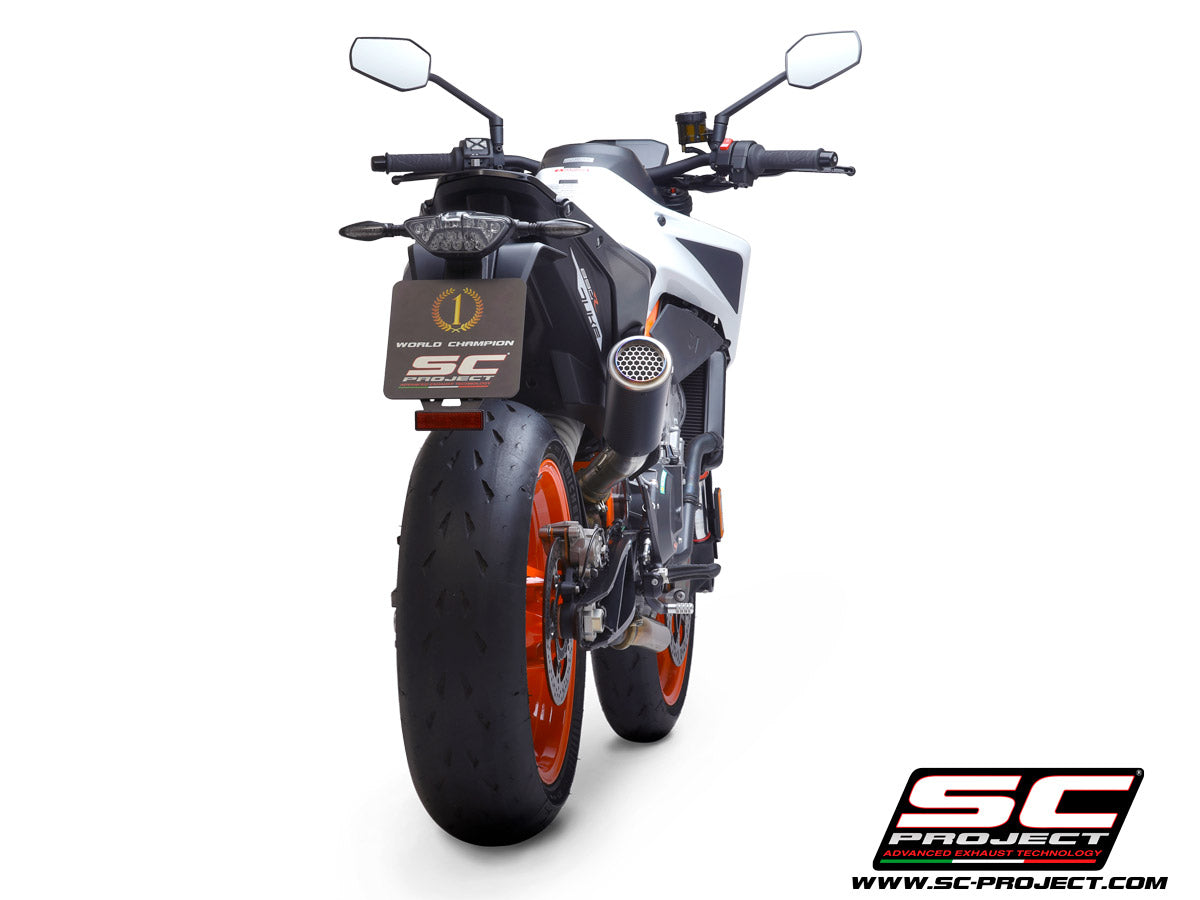 KTM 890 Duke (2020-2023) - Euro 4 CR-T M2 Muffler, carbon fibre, with titanium end cap