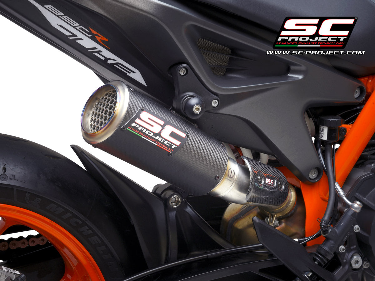 KTM 890 Duke (2020-2023) - Euro 4 CR-T M2 Muffler, carbon fibre, with titanium end cap