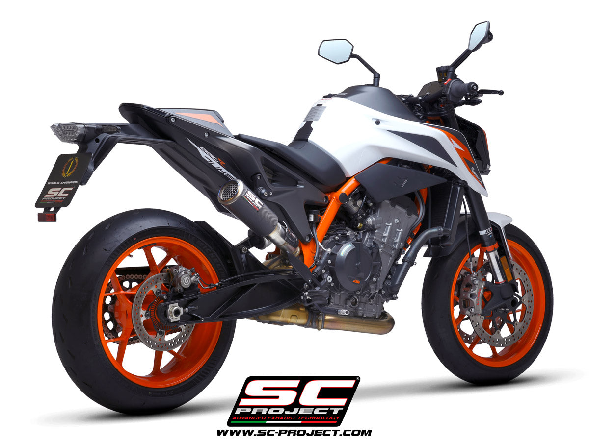 KTM 890 Duke (2020-2023) - Euro 4 CR-T M2 Muffler, carbon fibre, with titanium end cap