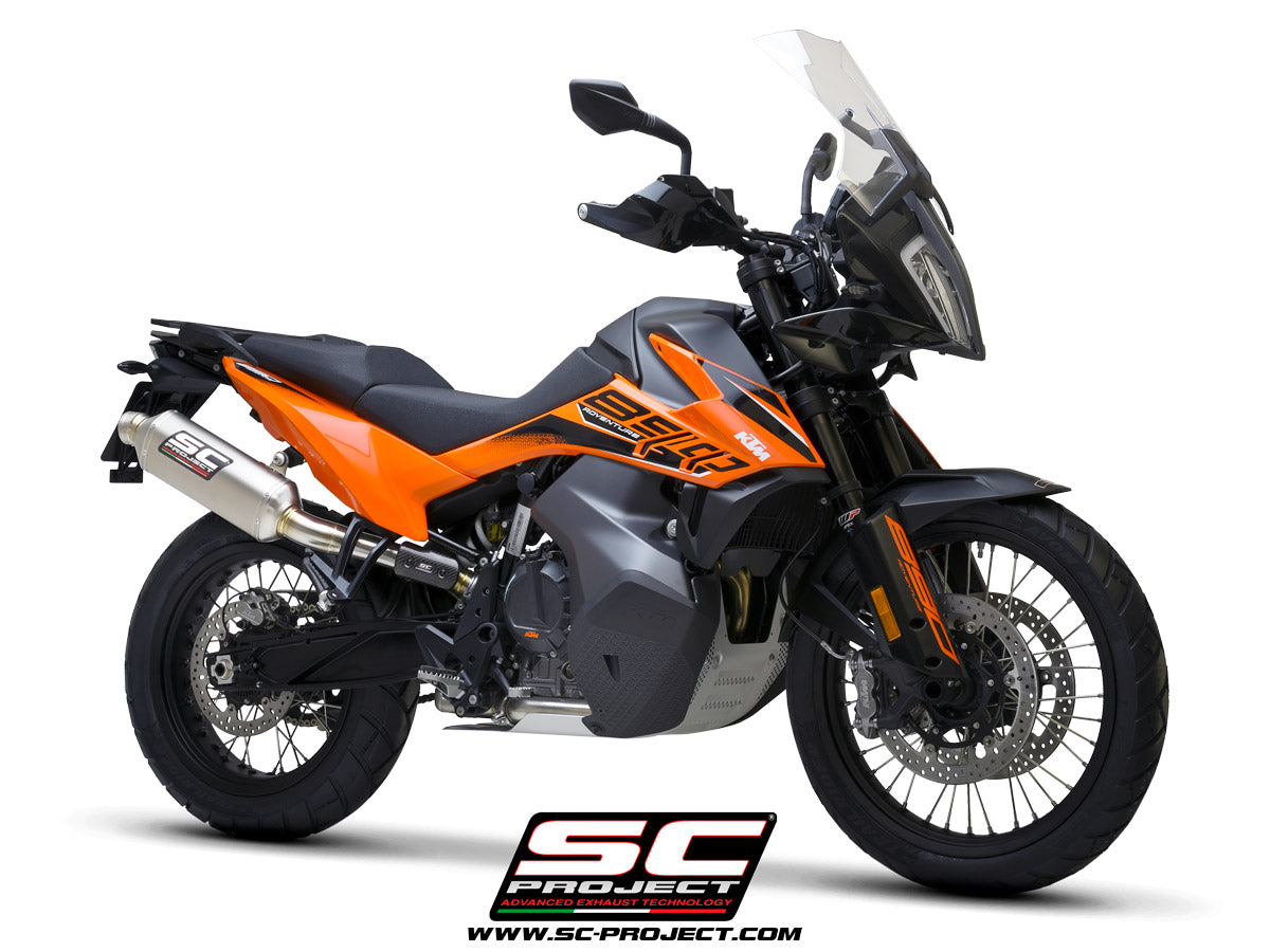 KTM 890 Adventure / 890 Adventure A2 (2021-2024) Rally Raid Muffler, Titanium, with Titanium end cap