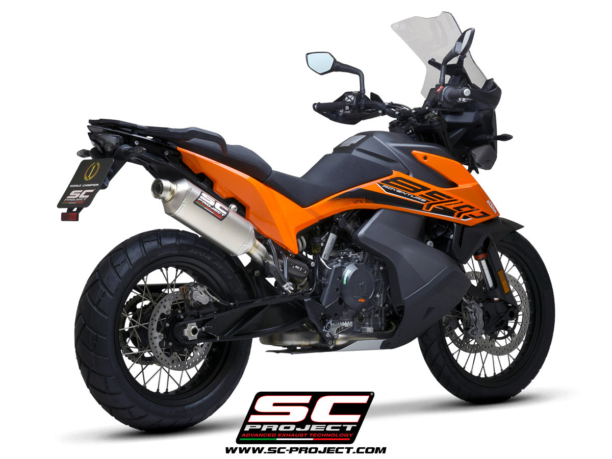 KTM 890 Adventure / 890 Adventure A2 (2021-2024) Rally Raid Muffler, Titanium, with Titanium end cap