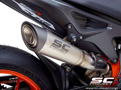KTM 890 Duke (2020-2023) S1 Muffler, Titanium, with Carbon fibre end cap