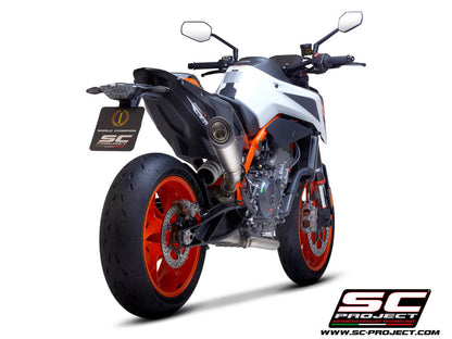 KTM 890 Duke (2020-2023) S1 Muffler, Titanium, with Carbon fibre end cap