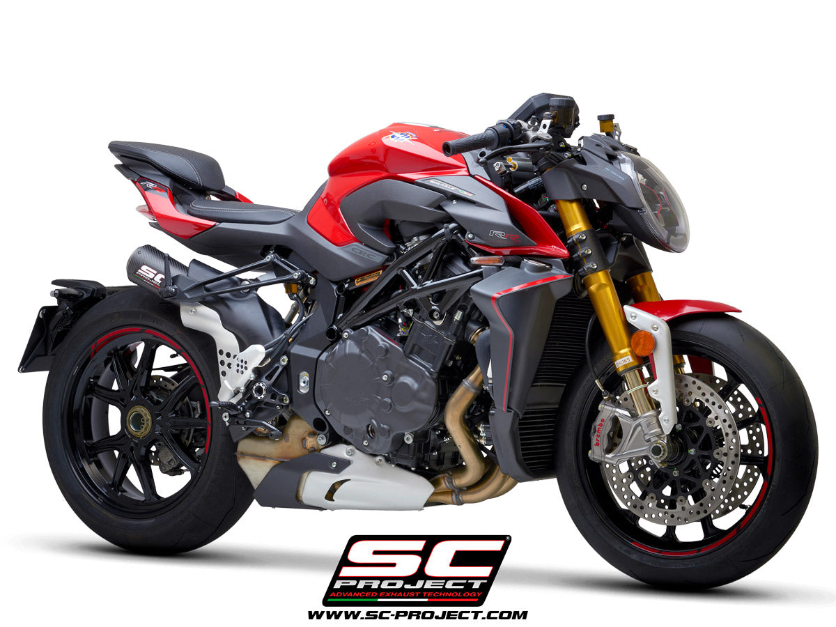 MV AGUSTA BRUTALE 1000 RR - Serie Oro (2019-2024) CR-T M2 mufflers, carbon fibre, with titanium end cap