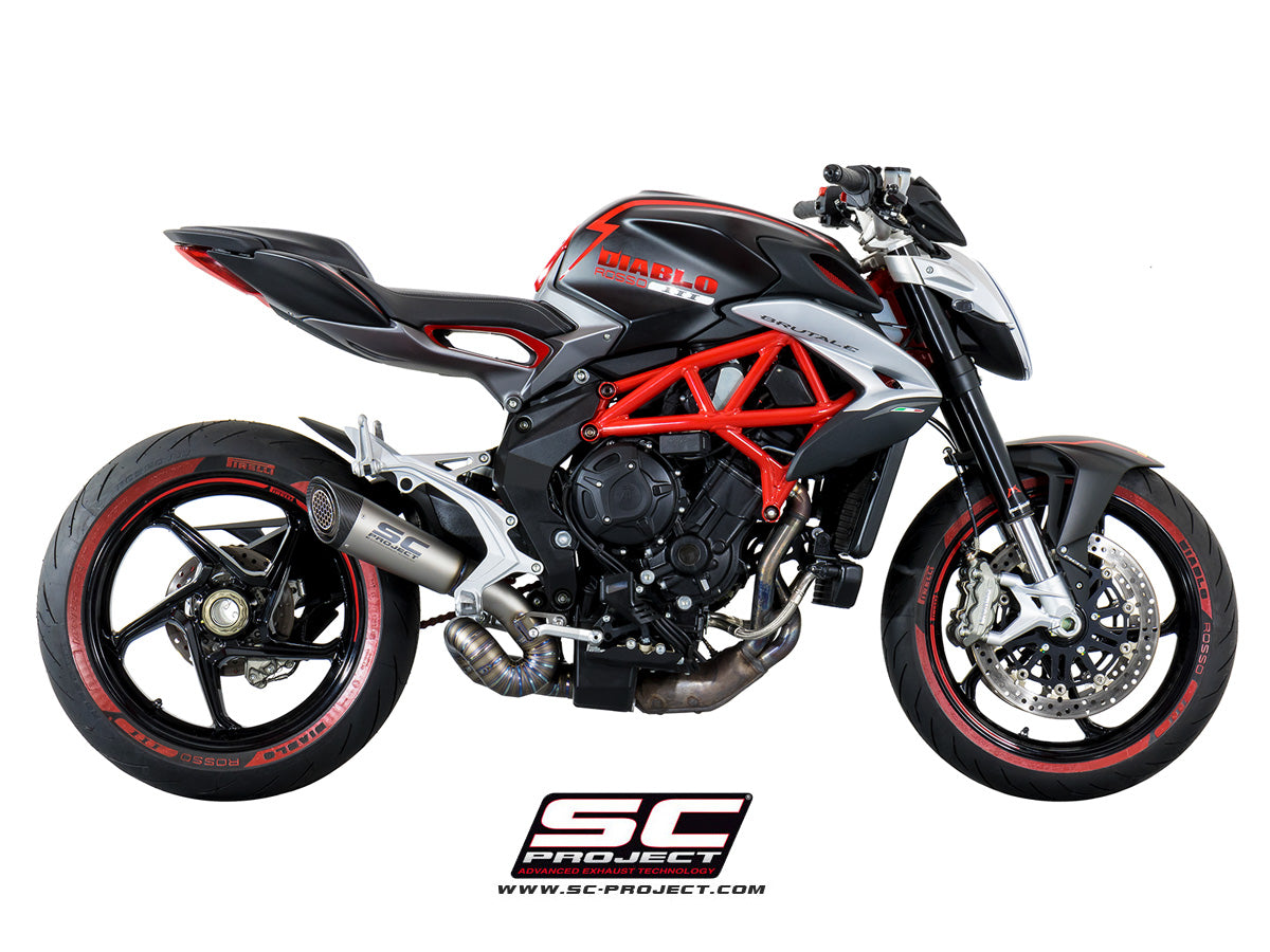 MV AGUSTA RIVALE S1 Muffler, Titanium, with Carbon fibre end cap