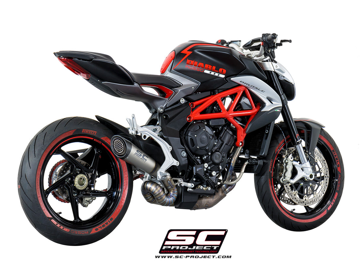 MV AGUSTA RIVALE S1 Muffler, Titanium, with Carbon fibre end cap
