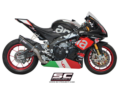 APRILIA RSV4 (2015 - 2016) - RF - RR Oval racing Muffler, matt Carbon fibre, with Carbon fibre end cap