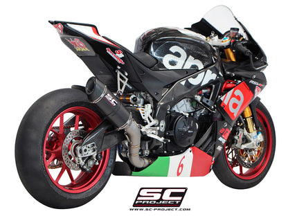 APRILIA RSV4 (2015 - 2016) - RF - RR Oval racing Muffler, matt Carbon fibre, with Carbon fibre end cap