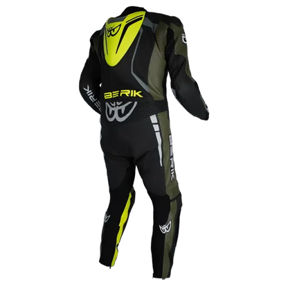 BERIK SICILY (BLACK / ARMY / HI-VIZ) 1 PIECE LEATHER RACING SUIT
