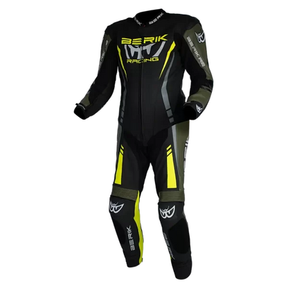 BERIK SICILY (BLACK / ARMY / HI-VIZ) 1 PIECE LEATHER RACING SUIT