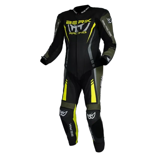 BERIK SICILY (BLACK / ARMY / HI-VIZ) 1 PIECE LEATHER RACING SUIT