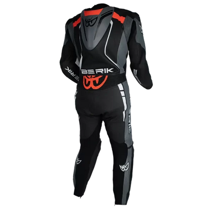 BERIK SICILY (BLACK / GREY / RED) 1 PIECE LEATHER RACING SUIT