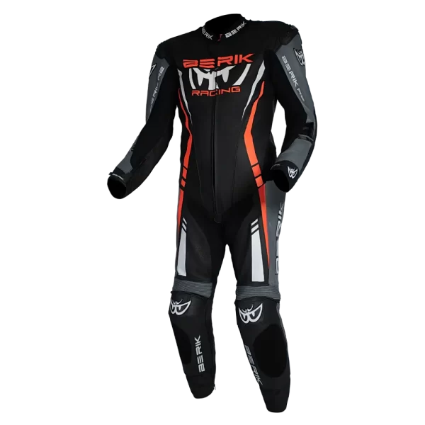 BERIK SICILY (BLACK / GREY / RED) 1 PIECE LEATHER RACING SUIT