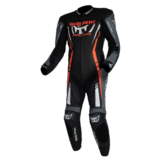 BERIK SICILY (BLACK / GREY / RED) 1 PIECE LEATHER RACING SUIT