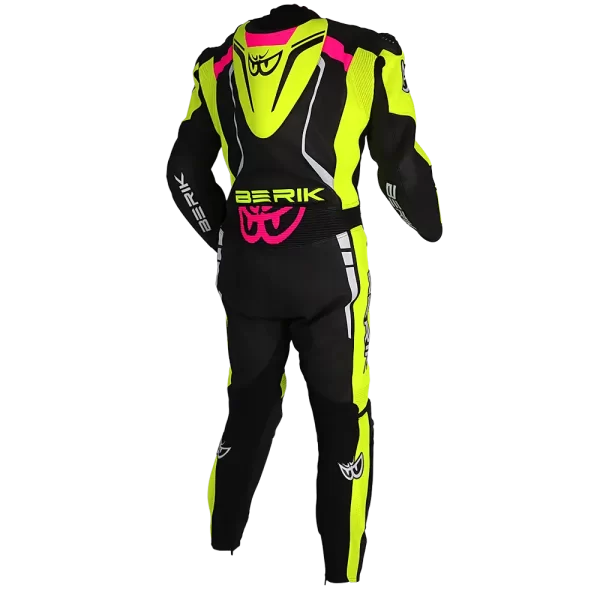 BERIK SICILY (BLACK / HI-VIZ /PINK) 1 PIECE LEATHER RACING SUIT
