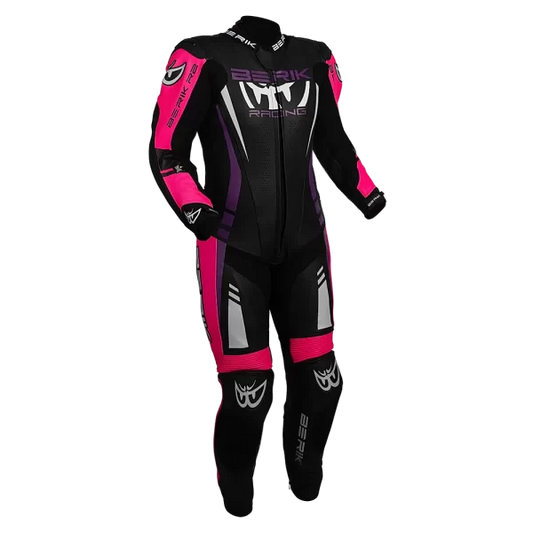 BERIK SICILY (BLACK / PINK) 1 PIECE LEATHER RACING SUIT