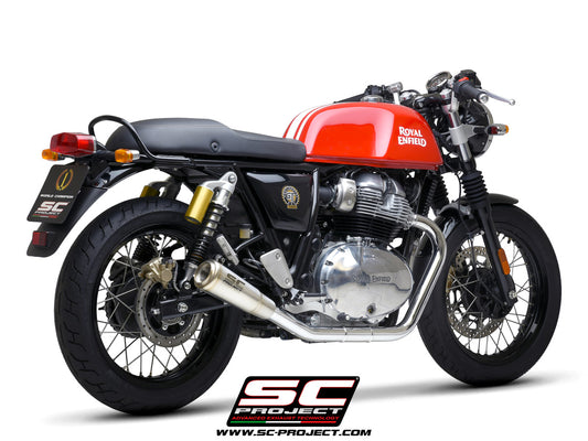 Royal Enfield CONTINENTAL GT 650 (2019 - 2025) Pair of S1-GP Mufflers, brushed stainless steel