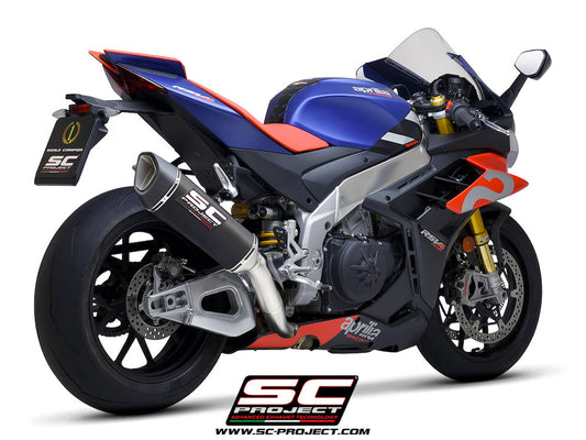 APRILIA RSV4 (2021 - 2024) - FACTORY SC1-R Muffler (350mm), with carbon fiber end cap