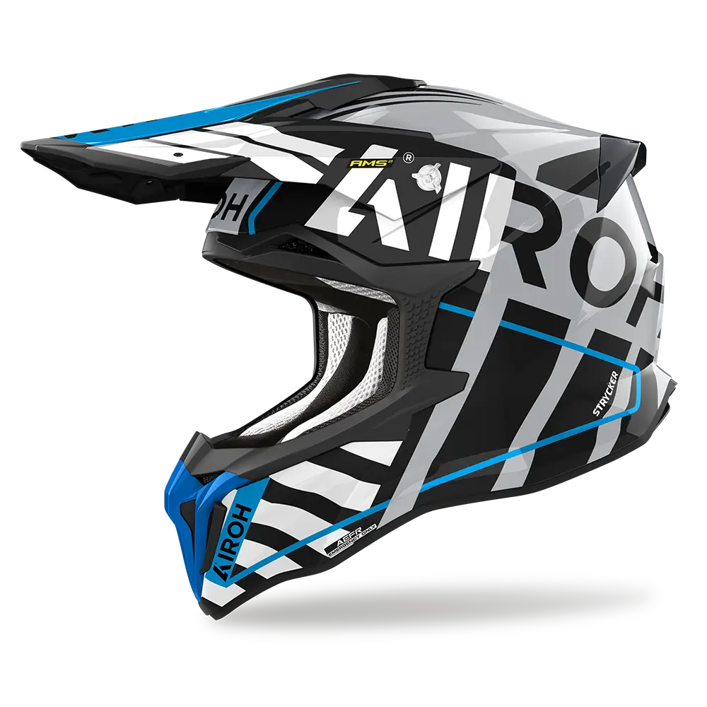 AIROH STRYKER BRAVE BLUE / GREY GLOSS