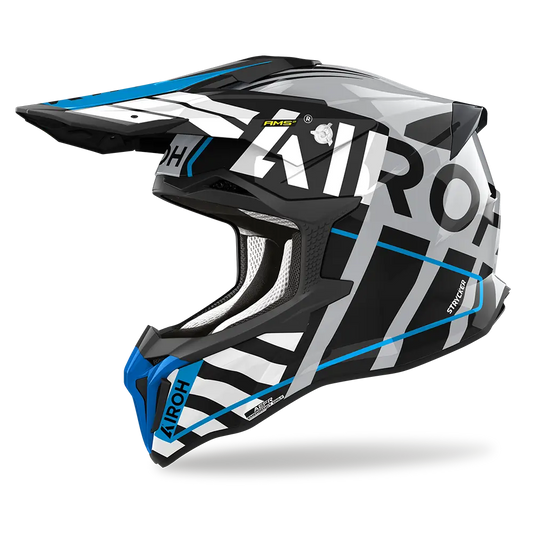 AIROH STRYKER BRAVE BLUE / GREY GLOSS