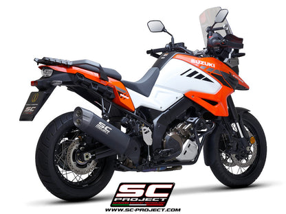 Suzuki V-STROM 1050 XT (2020 - 2025) Adventure Muffler, matt-black ceramic painting, with carbon fiber end cap