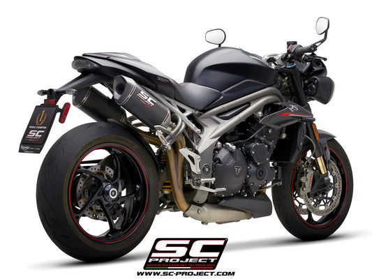 TRIUMPH SPEED TRIPLE 1050 (2018 - 2020) - S - RS Pair of SC1-M Mufflers, Carbon fibre, with Carbon fibre end cap