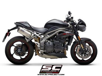 TRIUMPH SPEED TRIPLE 1050 (2018 - 2020) - S - RS Pair of SC1-M Mufflers, Titanium, with Carbon fibre end cap