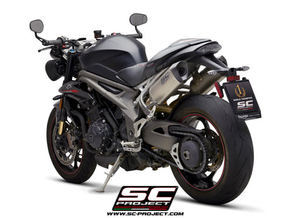TRIUMPH SPEED TRIPLE 1050 (2018 - 2020) - S - RS Pair of SC1-M Mufflers, Titanium, with Carbon fibre end cap
