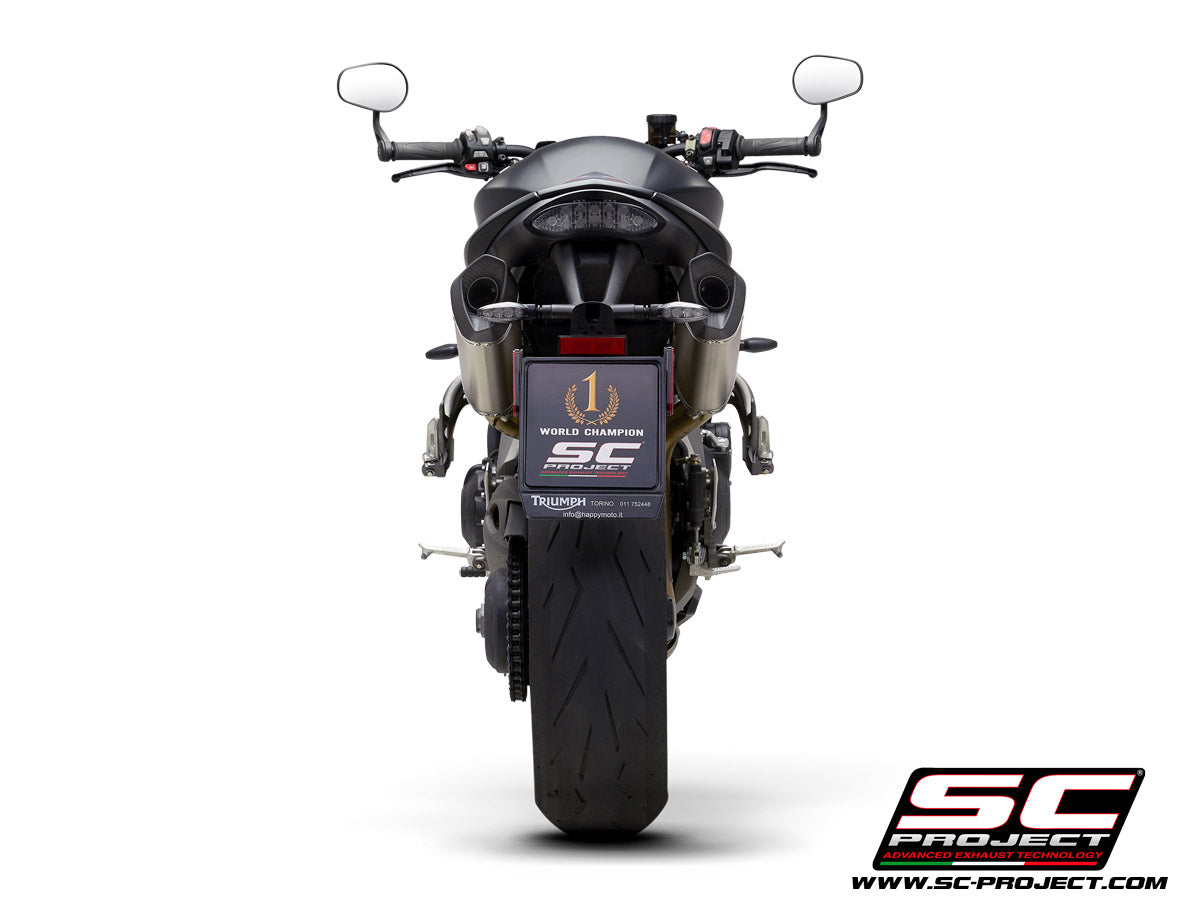 TRIUMPH SPEED TRIPLE 1050 (2018 - 2020) - S - RS Pair of SC1-M Mufflers, Titanium, with Carbon fibre end cap