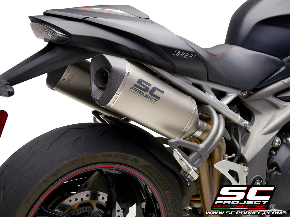 TRIUMPH SPEED TRIPLE 1050 (2018 - 2020) - S - RS Pair of SC1-M Mufflers, Titanium, with Carbon fibre end cap