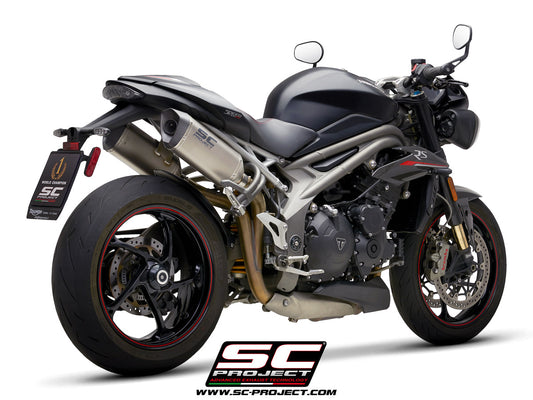 TRIUMPH SPEED TRIPLE 1050 (2018 - 2020) - S - RS Pair of SC1-M Mufflers, Titanium, with Carbon fibre end cap