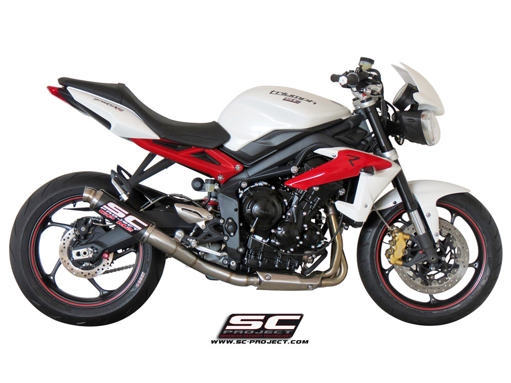 TRIUMPH STREET TRIPLE 675 (2013 - 2016) - R - RX GP-M2 Muffler, Carbon fibre, with CNC machined exit pipe