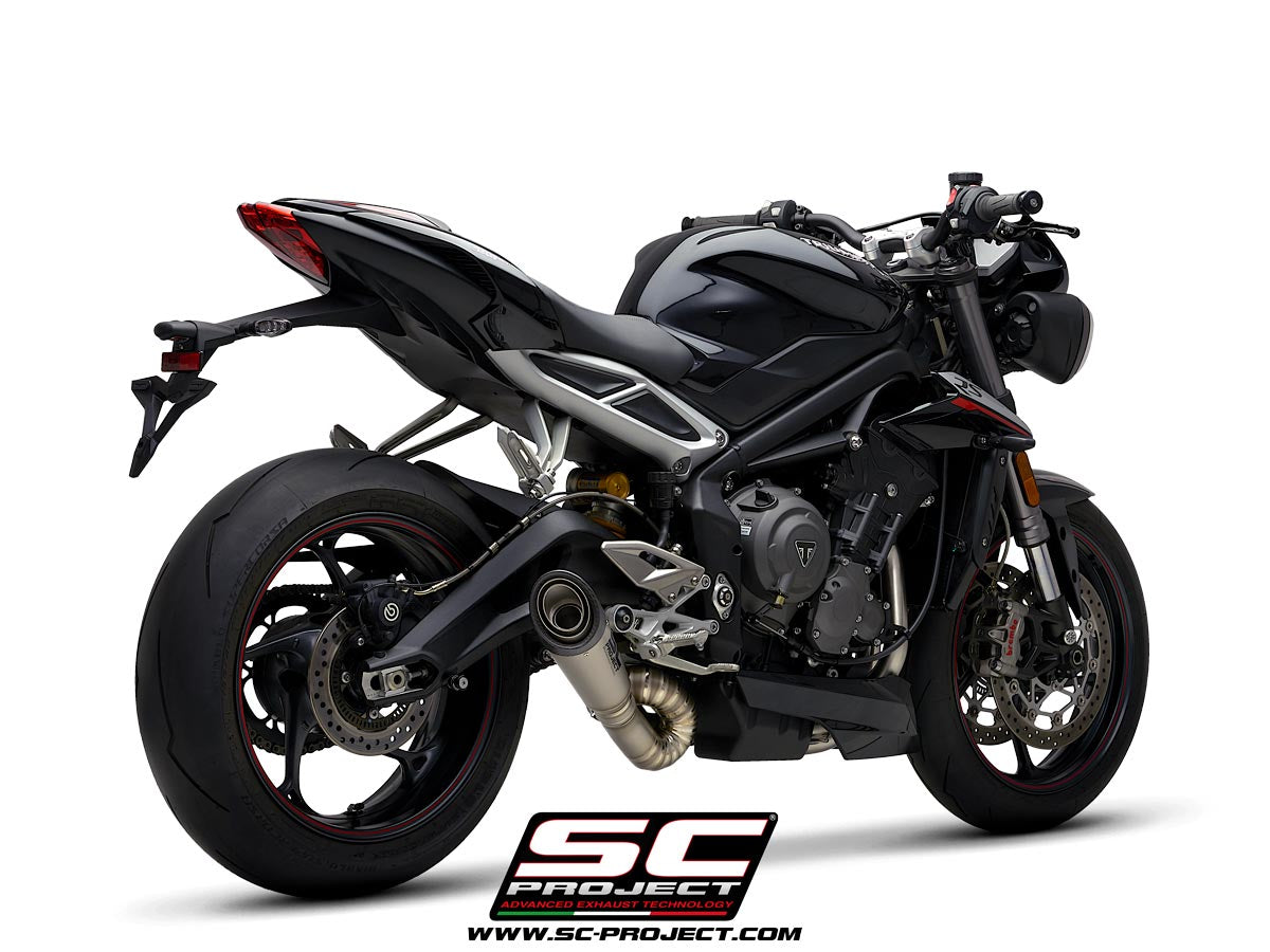 TRIUMPH STREET TRIPLE 765 S - R - RS (2020-2022) Full Exhaust System 3-1 with SC1-R Muffler, high position