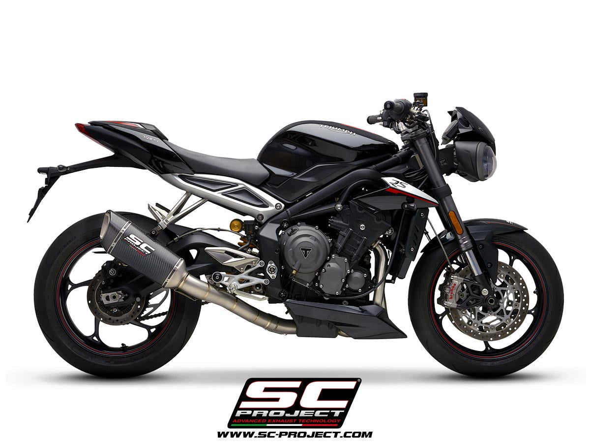 TRIUMPH STREET TRIPLE 765 S - R - RS (2020-2022) Full Exhaust System 3-1 with SC1-R Muffler, high position