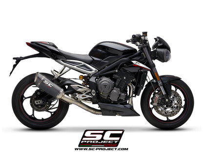 TRIUMPH STREET TRIPLE 765 S - R - RS (2020-2022) Full Exhaust System 3-1 with SC1-R Muffler, high position