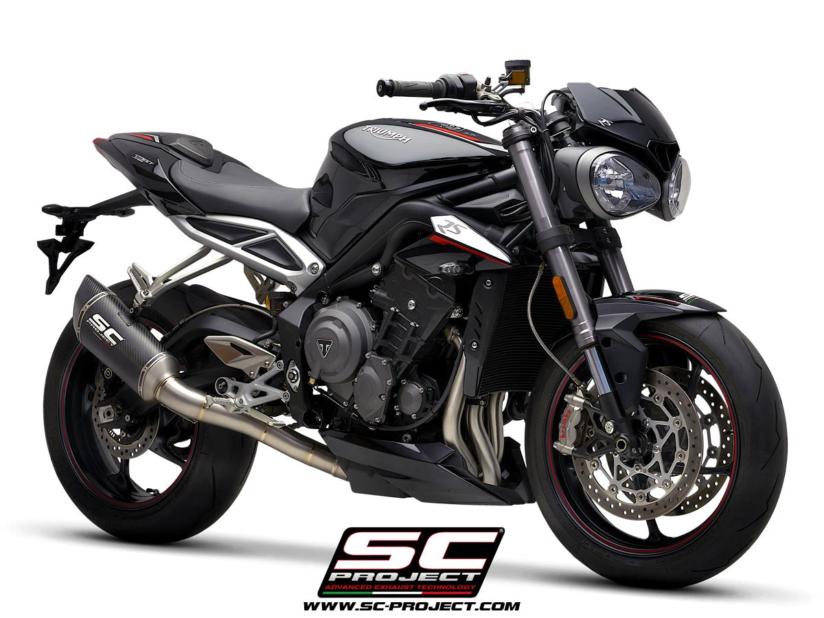 TRIUMPH STREET TRIPLE 765 S - R - RS (2020-2022) Full Exhaust System 3-1 with SC1-R Muffler, high position