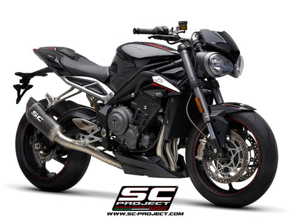 TRIUMPH STREET TRIPLE 765 S - R - RS (2020-2022) Full Exhaust System 3-1 with SC1-R Muffler, high position