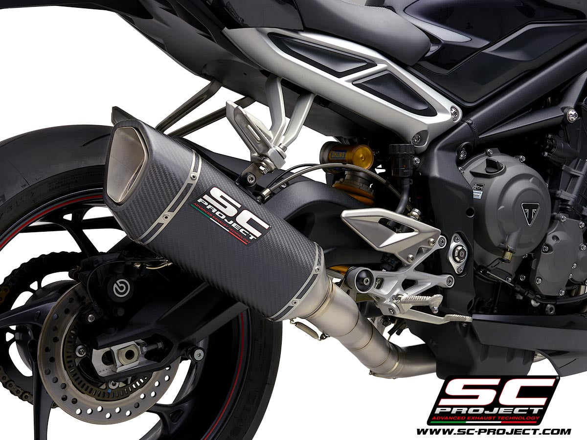 TRIUMPH STREET TRIPLE 765 S - R - RS (2020-2022) Full Exhaust System 3-1 with SC1-R Muffler, high position