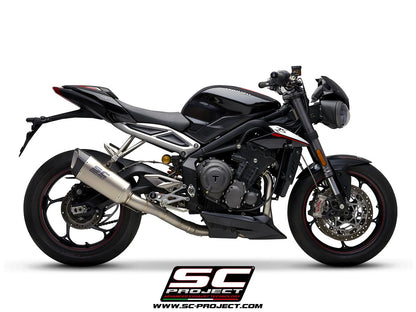 TRIUMPH STREET TRIPLE 765 S - R - RS (2020-2022) Full Exhaust System 3-1 with SC1-R Muffler, high position