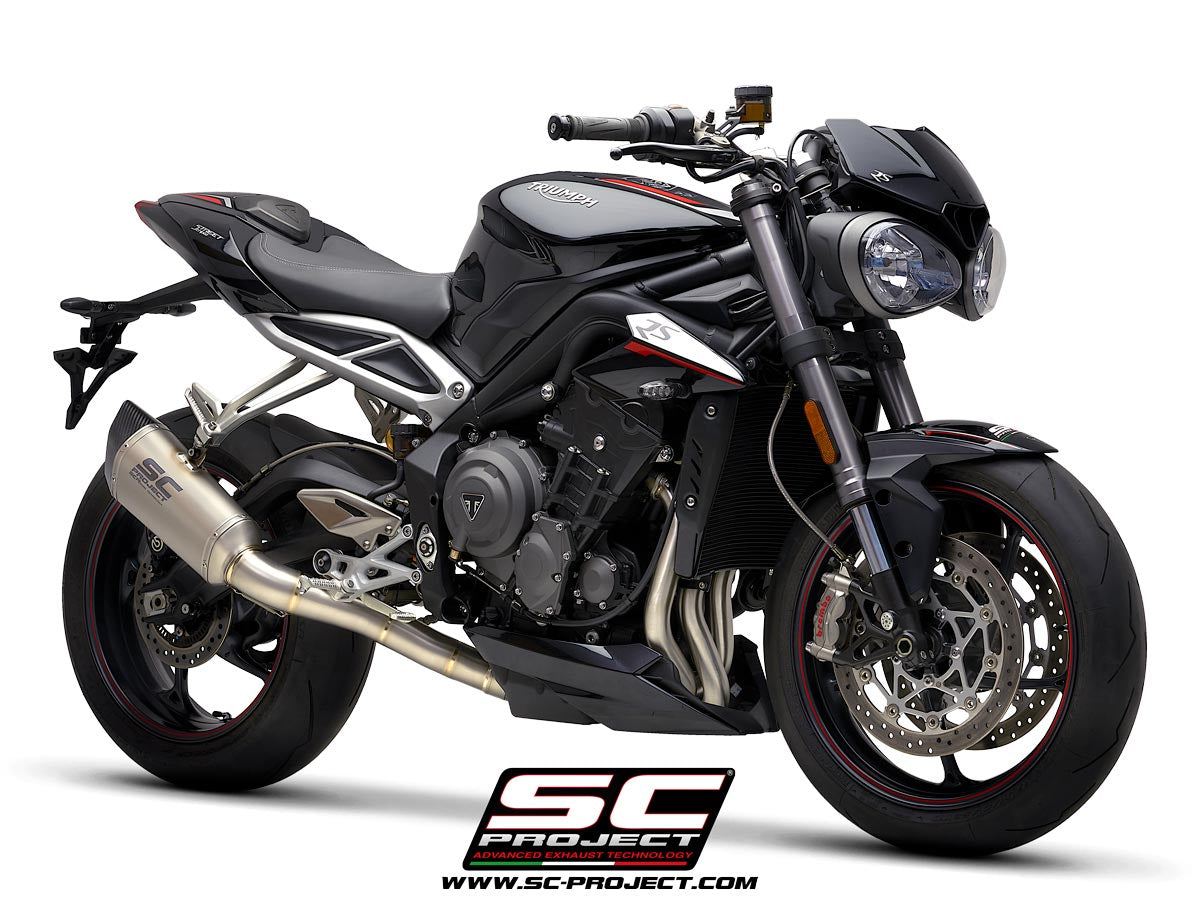 TRIUMPH STREET TRIPLE 765 S - R - RS (2020-2022) Full Exhaust System 3-1 with SC1-R Muffler, high position