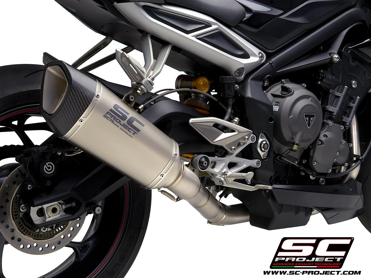 TRIUMPH STREET TRIPLE 765 S - R - RS (2020-2022) Full Exhaust System 3-1 with SC1-R Muffler, high position