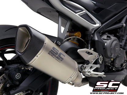 TRIUMPH STREET TRIPLE 765 S - R - RS (2020-2022) Full Exhaust System 3-1 with SC1-R Muffler, high position