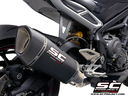 TRIUMPH STREET TRIPLE 765 S - R - RS (2020-2022) Full Exhaust System 3-1 with SC1-R Muffler, high position