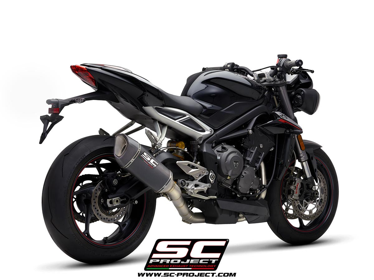 TRIUMPH STREET TRIPLE 765 S - R - RS (2020-2022) Full Exhaust System 3-1 with SC1-R Muffler, high position