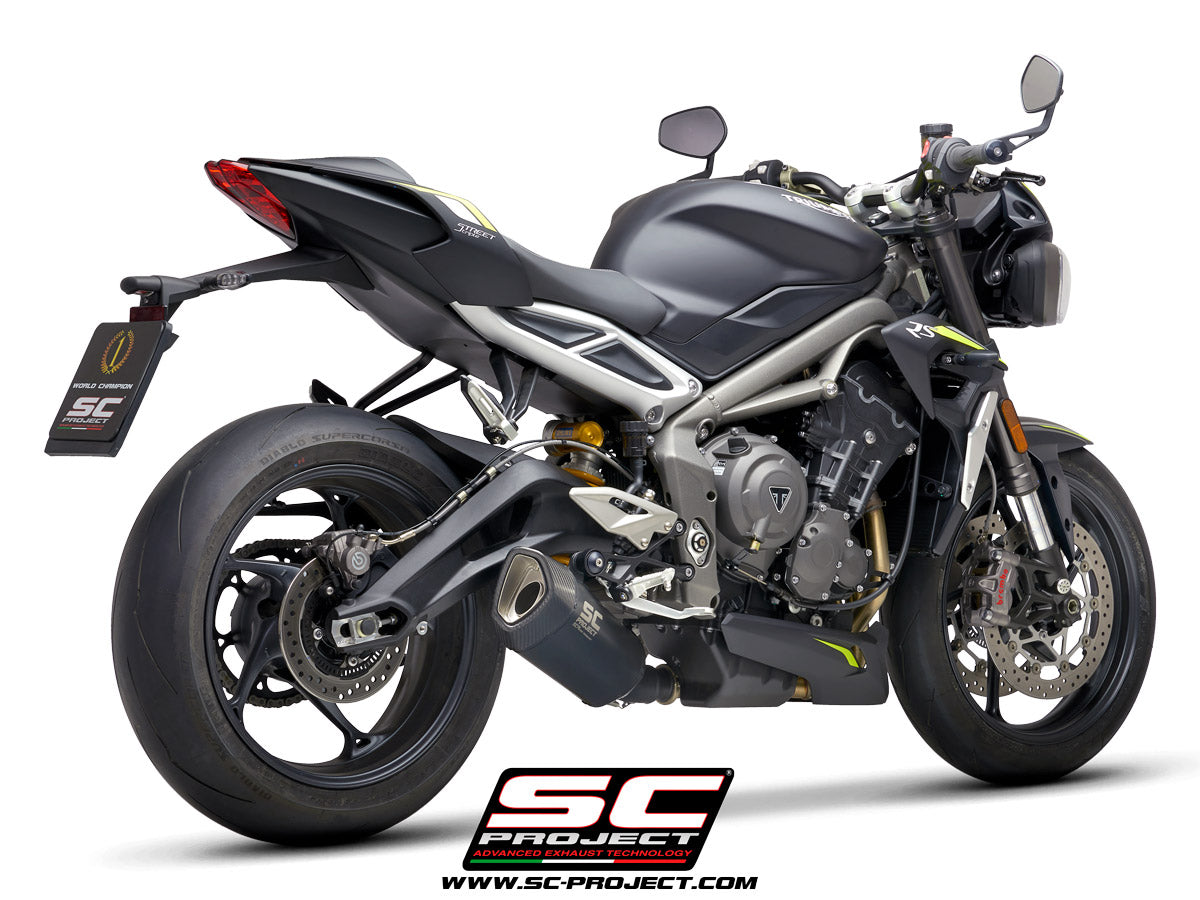 TRIUMPH STREET TRIPLE 765 S - R - RS (2020-2022) SC1-R Muffler, with Carbon fibre end cap