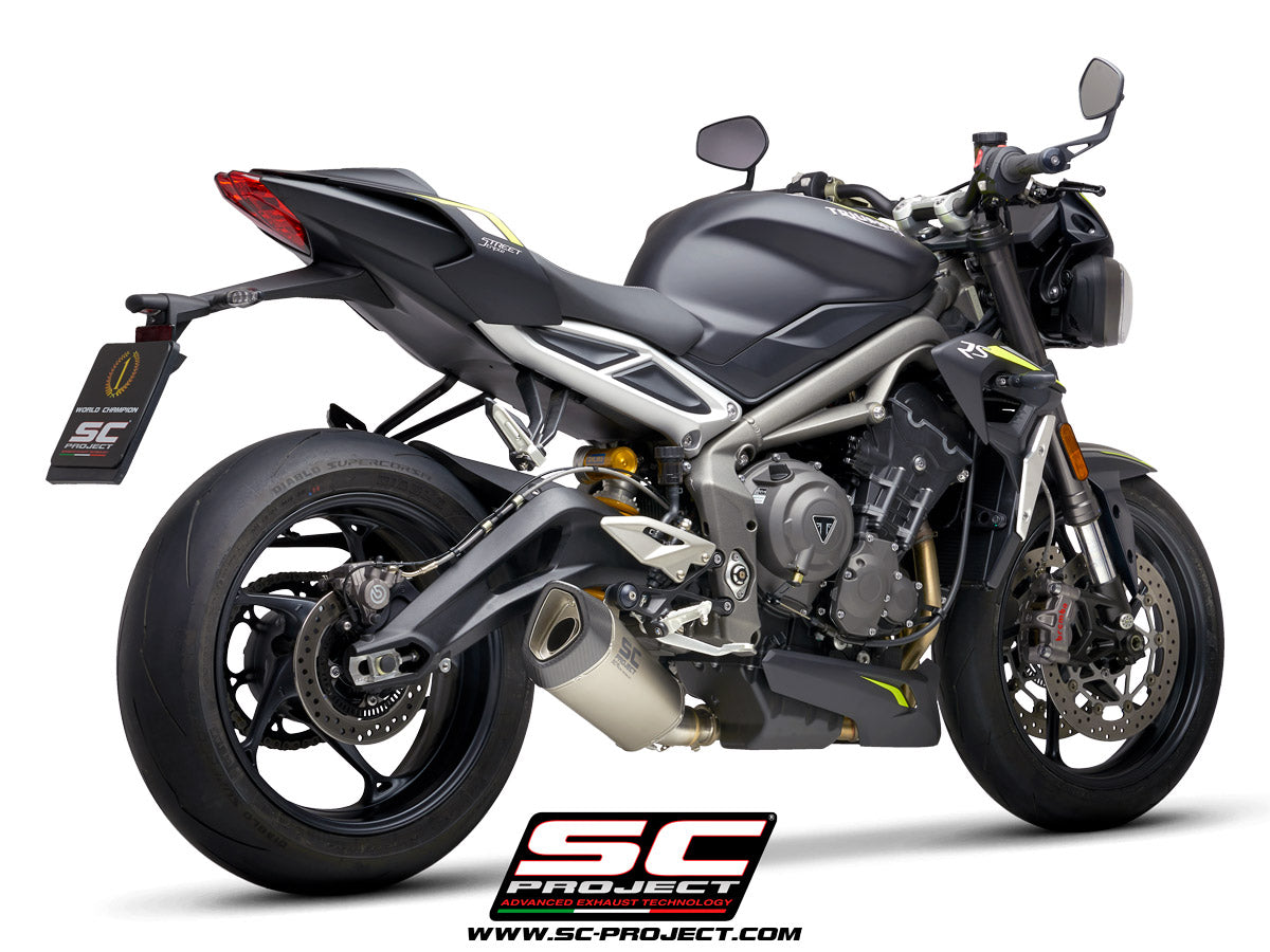 TRIUMPH STREET TRIPLE 765 S - R - RS (2020-2022) SC1-R Muffler, with Carbon fibre end cap
